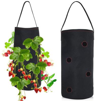 China Breathable Strawberry Recycled Wall Hanging Grow Bag Vertical Felt Planting Garden Bags for sale