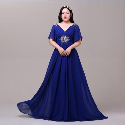 China Festival Anti-Static Overall Dress Supply 11.11 Elegant Evening For Party Royal Blue Plus Size Evening Dress for sale