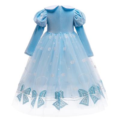 China New Autumn Long Sleeves Anna Elsa Medium Princess Dress Halloween Cosplay Costume BX1763 KIDS BRIDESMAID Dress for sale