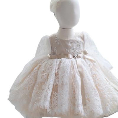 China Long Sleeve Ball Gown Dress Child Clothes Girl Lace Dress Baby Dress For 6 12 Month Baptism for sale