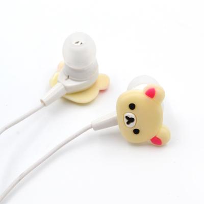 China In-Ear Low Price Free Sample New Design Novelty Attractive Cartoon Bear Earphone For Mobile Phone for sale