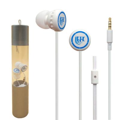 China In-ear free sample good wholesale price headset cylinder gift box wireds beer bottle promotion gift headphones for sale