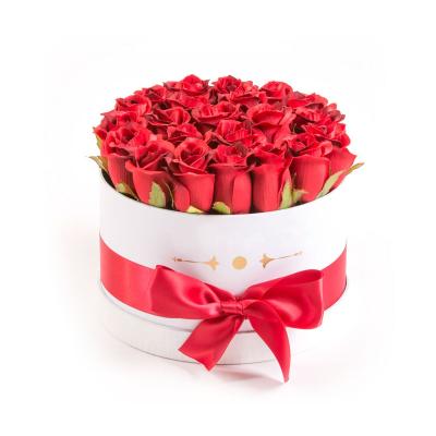 China Recycled Materials Wholesale Custom Luxury Paper Boxes Packing Round Flower Box For Preserved Roses for sale