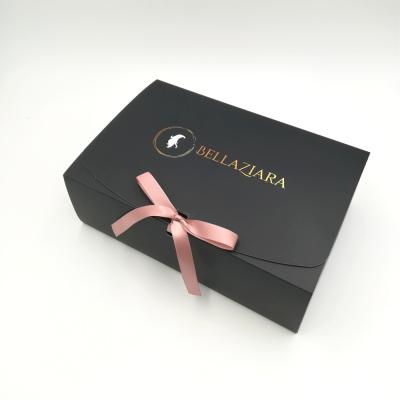 China Recycled Unique Luxury Custom Black Materials Extension Paper Cardboard Box Packaging For Hair for sale