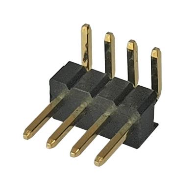 China PCB Board Gold Plated 1.27mm Pin Header 90 Degree Right Angle Male Header for sale