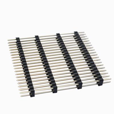 China Pitch 2.54mm Pitch 2.54mm Double Row Four Header PH2.54*H-2*nP 40 Male Pin PA6T Plastic Pin Header 4P 40P Connector for sale