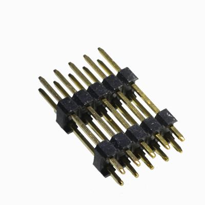 China PCB 1000M Ohm Min PBT 2.54mm Pin Header Dip Double Row 10 Pin Male Header for sale