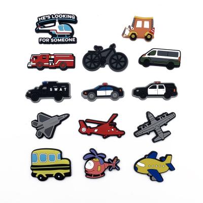 China Wholesale Eco-friendly Designs Car Airplane Truck Transport Shoes Decoration Shoe Charms Soft PVC Decoration Charms for sale