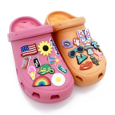 China Wholesale Custom Cheap 3D PVC Shoe Decorations Soft Rubber PVC Eco-friendly Shoe Charms For Kids for sale