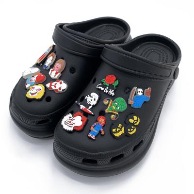 China Eco-friendly PVC Gift Clog Shoe Accessories Skeleton Ghost Halloween Shoe Charms for sale