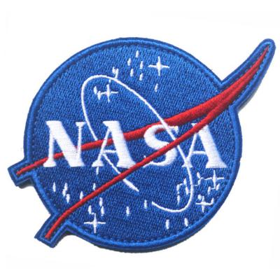 China eco-friendly handmade fine 3D custom personalized NASA Logo Embroidered Badge, sew on embroidery patches for apparel for sale