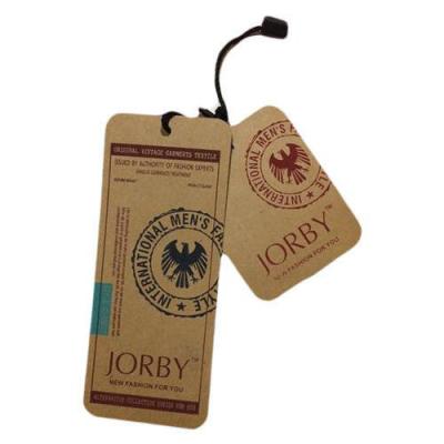 China Custom Recyled Card Craft Recycled Paper Clothes Printed Hangtag Label for sale