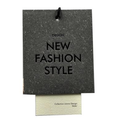 China Eco-Friendly Recyled Custom Design Logo Black Cardboard Paper Garment Hang Tags, Hang Tags For Apparel T-shirt for sale