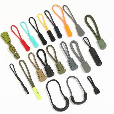 China New Design Customized Logo Plastic Zipper Pullers Wholesale Nickel Free TPU For Rope for sale