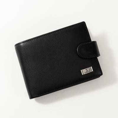 China RFID HASSION Custom Logo RFID Leather Card Holders Wallets Men Bifold for sale