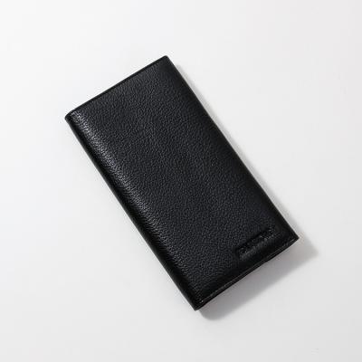 China HASSION RFID Custom Simple Multilayer Card Holders Long Pinch Genuine Leather RFID Wallet Bifold Wallets for Men for sale