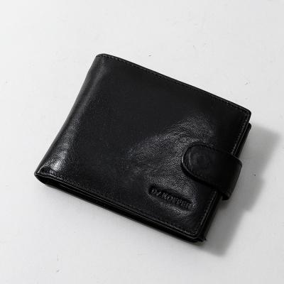 China HASSION Custom Large Capacity RFID Single Card Holders Pinch Coin Bag Leather Short Wallet For Men for sale