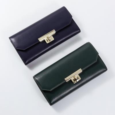 China Wholesale price high quality hot goods factory sale long sheepskin buckle ladies coin purse handbag for sale