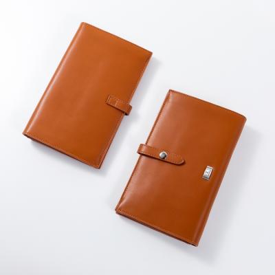 China Best Selling High Quality Cheapest Orange Leather Long Notebook Wallet Purse for sale