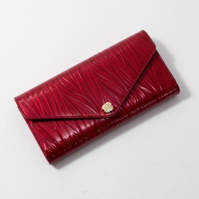 China Factory price low price hot high quality fashion women purse durable cowhide wallet bling RFID long purse with sight for sale