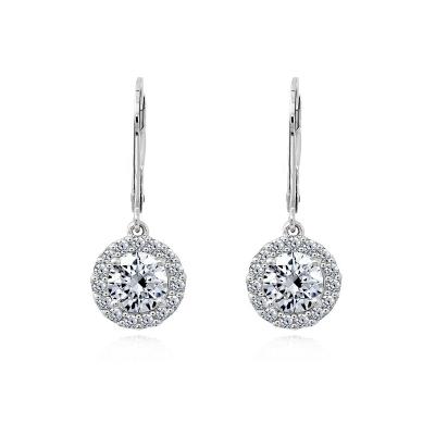 China Gold Fashion Jewelry Women Halo Drop Fine Diamond Stud Earrings Price for sale