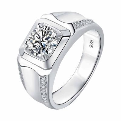 China Fashion Jewelry Man 14K White Gold Lab Grown 4 Carat Fine Diamond Ring Price for sale