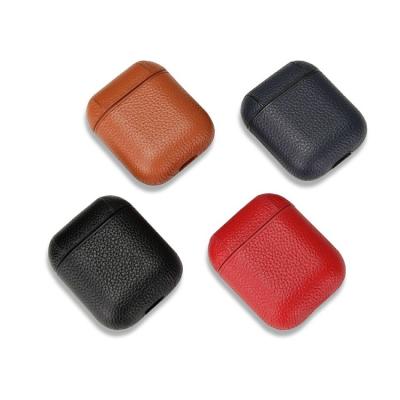 China Contrast Factory Genuine Luxury Custom Quilted Cowhide Leather Earphone Case Cover Bags For Apple AirPods 2 Case 3 Pro 2021 2022 Leather for sale