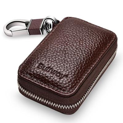 China Smart Car Key Case New Cowhide Car Key Case Key Chain Holder Zipper Bag Genuine Leather China-chic Genuine Leather Car for sale