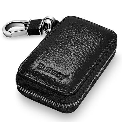 China New PU Car Smart Vegan Leather Custom Key Case China-chic Leather Key Chain Holder Zipper Chain Bag for sale