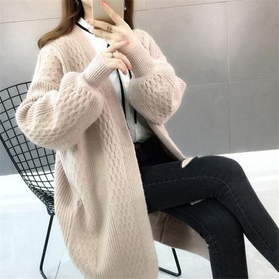 China new arrival Anti-wrinkle office lady fashionable casual style batwing sleeve loose cable knit sweater coat for sale