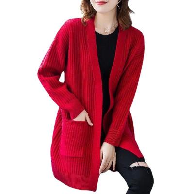 China Latest New Arrival Spring Anti-wrinkle Spring V-Neck Open Breasted Women's Single Sweater for sale