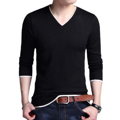 China 2022 Autumn New Arrival Man Spring Casual Style V-Neckline Long Sleeve Single Sweater Anti-wrinkle Custom Fit for sale