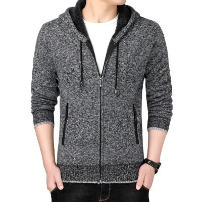 China 2020 Winter New Arrival Anti-pilling Fleece Inside Man's Thick Long Sleeve Zipper Cardigan Sweater Coat for sale