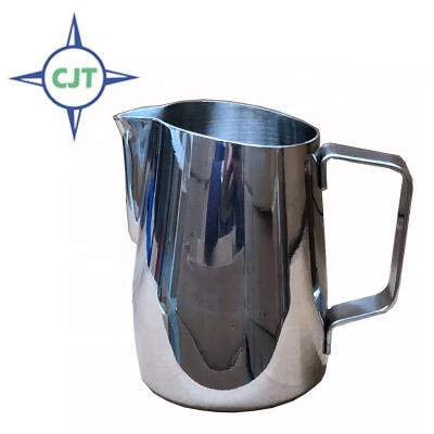 China CJTcatering Stainless Steel Slant Rim Milk Jug 450ml Viable Oblique Milk Pitcher for sale