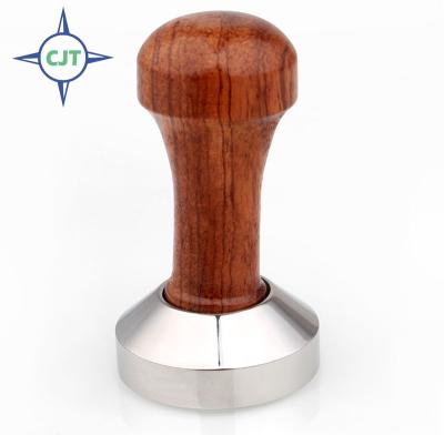 China Sustainable Nice Base Wooden Design Click 52mm Handle Tamper Promotion for sale