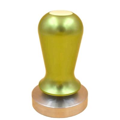 China Coffee Art Wooden Steel Click 58mm Handle Coffee Press Click Tamper Viable Factory CJT for sale