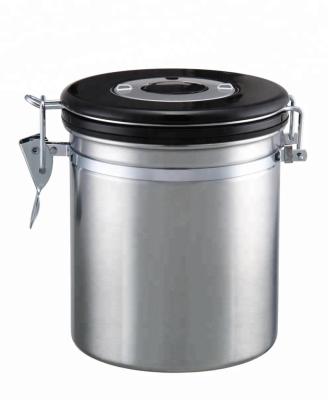 China Stocked Stainless Steel Coffee Canister Set With One Way Off Degassing Valve for sale