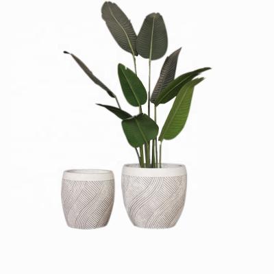 China Modern Outdoor Garden Decoration Decorative Flower Pots Carve Flower Pots Large Magnesia Creative Planter Concrete Plant Pots for sale