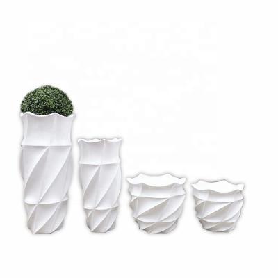 China Other Modern Style Fiberglass Flower Pots For Wedding Events And Home Artificial Plants 4 Size for sale