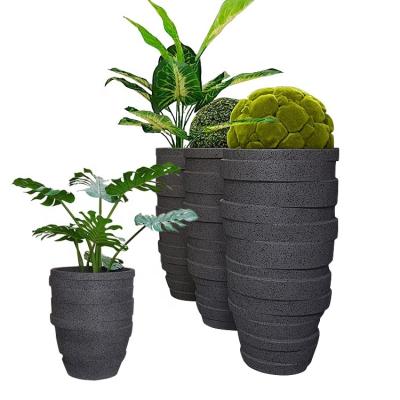 China Contemporary Hot Selling Large Planters Flower Pot Fiberglass Garden Pot Hotel Floor Vase For Home Decor for sale