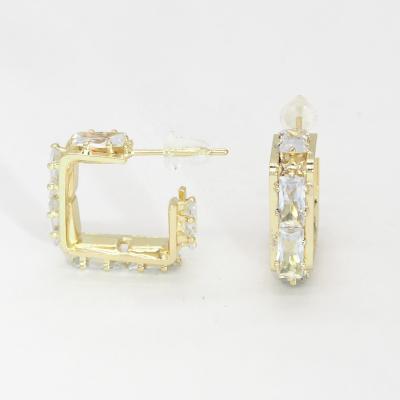 China Customized CLASSIC CZ Classic Top Quality Cute Alloy Circle Clasp Yellow Crystal Jewelry for sale