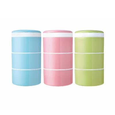 China KJH LIVE Wholesale 1200ML Heatable Plastic Bento Lunch Box Heatable Eco-friendly Three Layers For Adult for sale