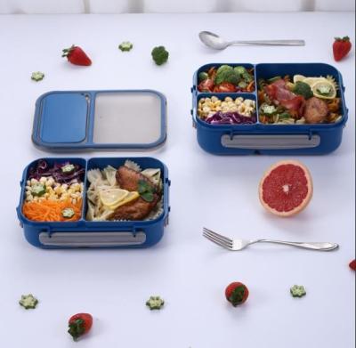 China KJH New Design 1.8L BPA Free Living Three Compartments Microwavable Plastic Lunch Box For Adults for sale