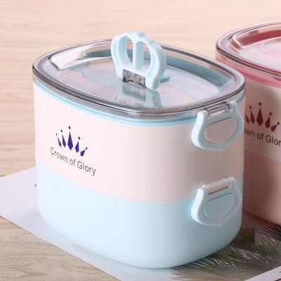 China KJH LIVE Wholesales Freshness Preservation Double Layers Food Container 1800ML Safe Plastic Leakproof Bento Lunch Box for sale