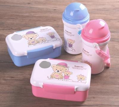 China KJH Living Microwavable Lunch Box BPA Free Plastic Water Bottle Set For Kids Children for sale