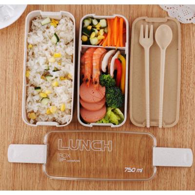 China KJH 750ML Living Food Storage Container Eco-friendly Biodegradable Wheat Microwavable Straw Lunch Box for sale