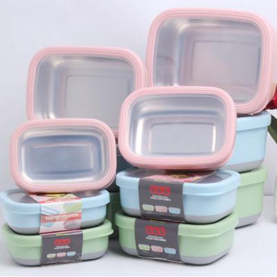 China Freshness Preservation KJH LIVE Colorful Kitchen Stainless Steel Food Containers Box for sale