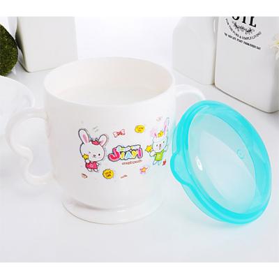 China 280ML Cartoon Viable Living Eco-friendly Baby KJH Cups Plastic Milk Water Cup Feeding Cup For Kids With Lid for sale