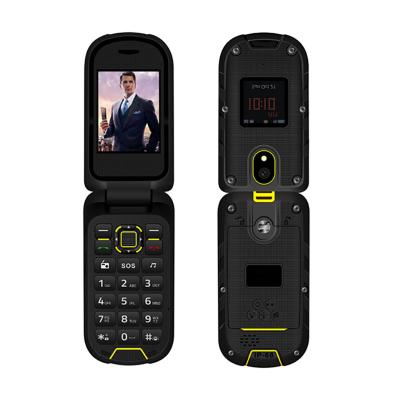 China Build In Flash 2.4 Inch/1.44 Inch Double Screen IP68 Waterproof SOS Function 3G Rugged Low Price Flip Phone for sale