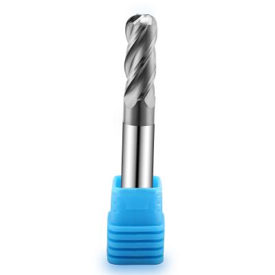 China 4 55 Degree 4 Blade Tungsten Steel Round Nose For Stainless Steel R Angle Handle Straight Milling Cutter for sale